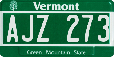 VT license plate AJZ273