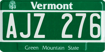 VT license plate AJZ276