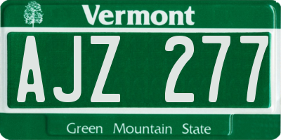 VT license plate AJZ277