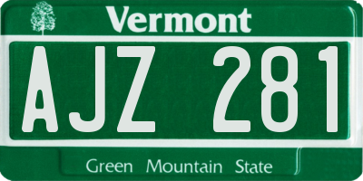 VT license plate AJZ281
