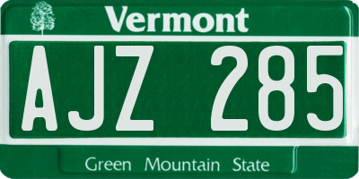 VT license plate AJZ285
