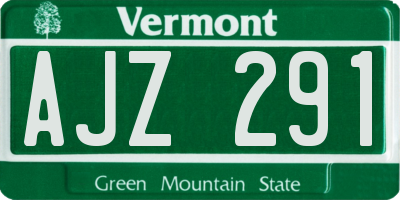 VT license plate AJZ291