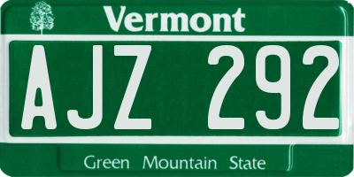 VT license plate AJZ292