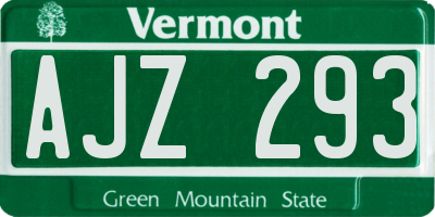 VT license plate AJZ293