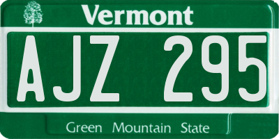 VT license plate AJZ295