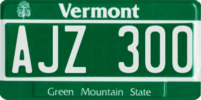 VT license plate AJZ300