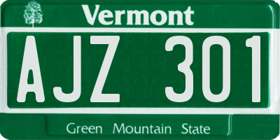 VT license plate AJZ301