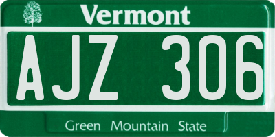 VT license plate AJZ306