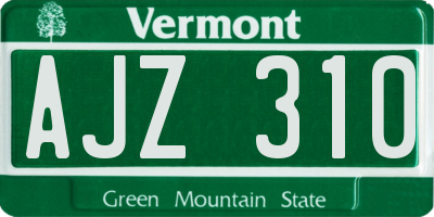 VT license plate AJZ310