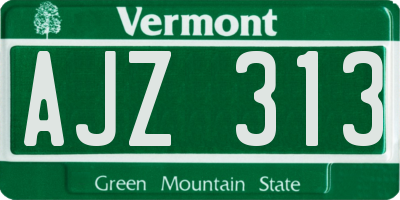 VT license plate AJZ313