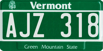 VT license plate AJZ318
