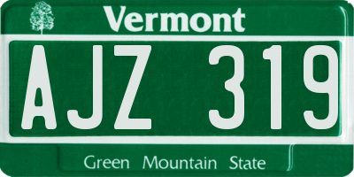 VT license plate AJZ319