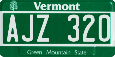 VT license plate AJZ320