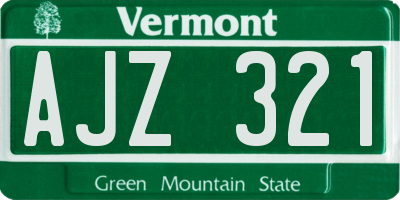 VT license plate AJZ321