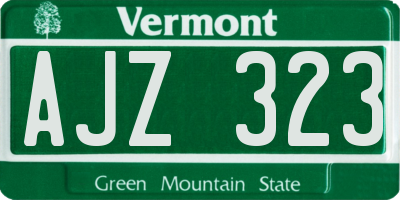 VT license plate AJZ323