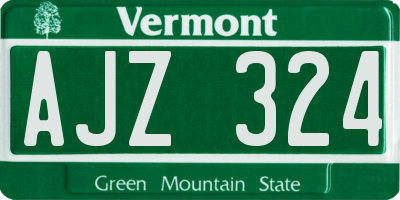 VT license plate AJZ324