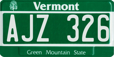 VT license plate AJZ326