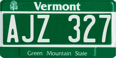 VT license plate AJZ327