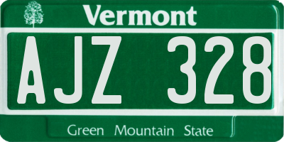 VT license plate AJZ328