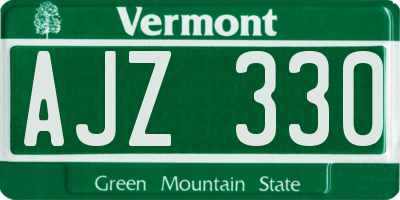VT license plate AJZ330