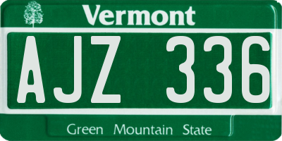 VT license plate AJZ336