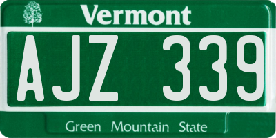 VT license plate AJZ339