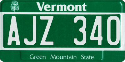 VT license plate AJZ340