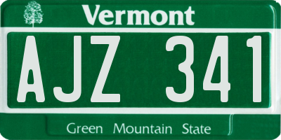 VT license plate AJZ341