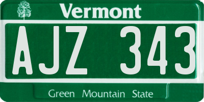VT license plate AJZ343