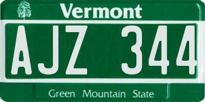 VT license plate AJZ344