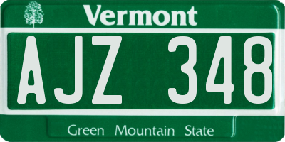 VT license plate AJZ348