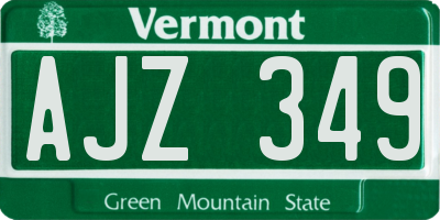 VT license plate AJZ349