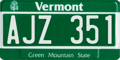 VT license plate AJZ351