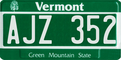 VT license plate AJZ352