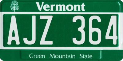 VT license plate AJZ364