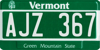 VT license plate AJZ367