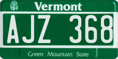 VT license plate AJZ368