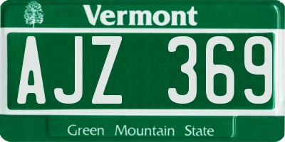 VT license plate AJZ369