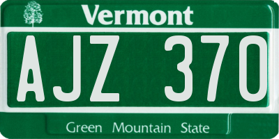 VT license plate AJZ370