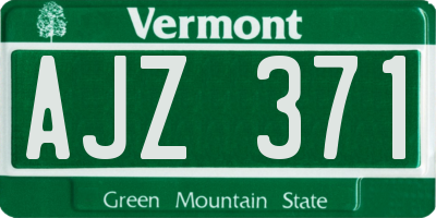 VT license plate AJZ371