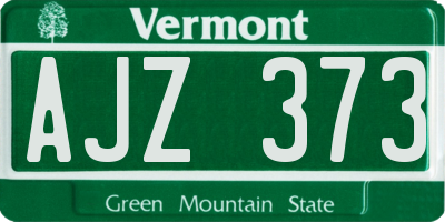 VT license plate AJZ373
