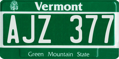 VT license plate AJZ377