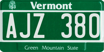VT license plate AJZ380