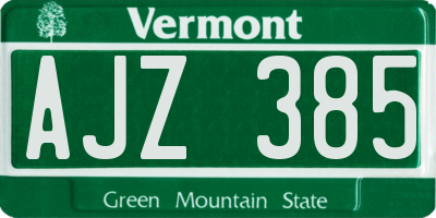 VT license plate AJZ385