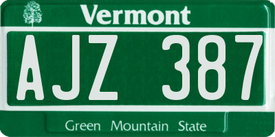 VT license plate AJZ387