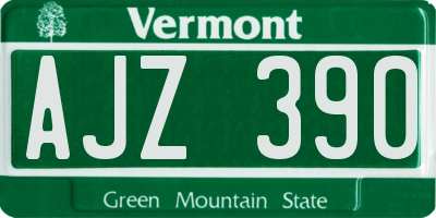 VT license plate AJZ390
