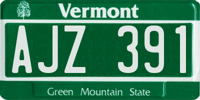 VT license plate AJZ391