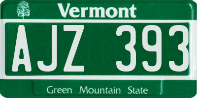 VT license plate AJZ393