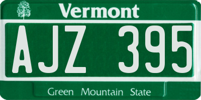 VT license plate AJZ395