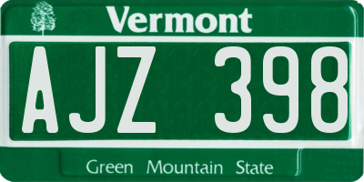 VT license plate AJZ398